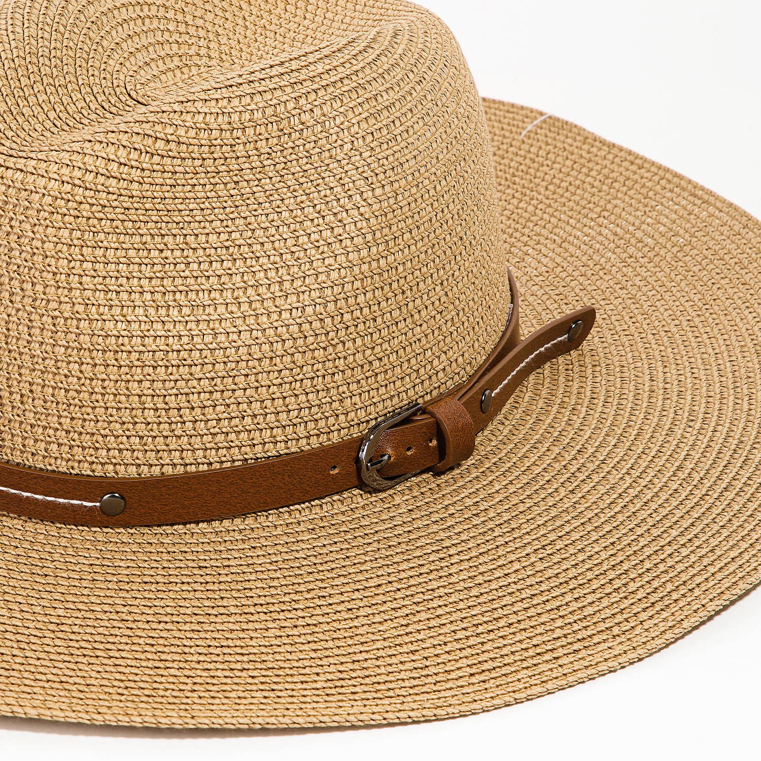 Collections by Fame Accessories - Wholesale Straw Hat - Women's - Woven Buckle Band Fedora Hat5