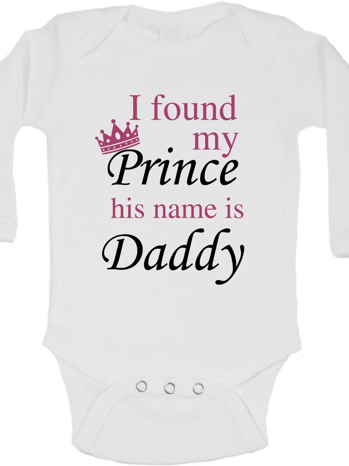 I Found My Prince His Name Is Daddy - Long Sleeve Vests for wholesale by Little Ratbag