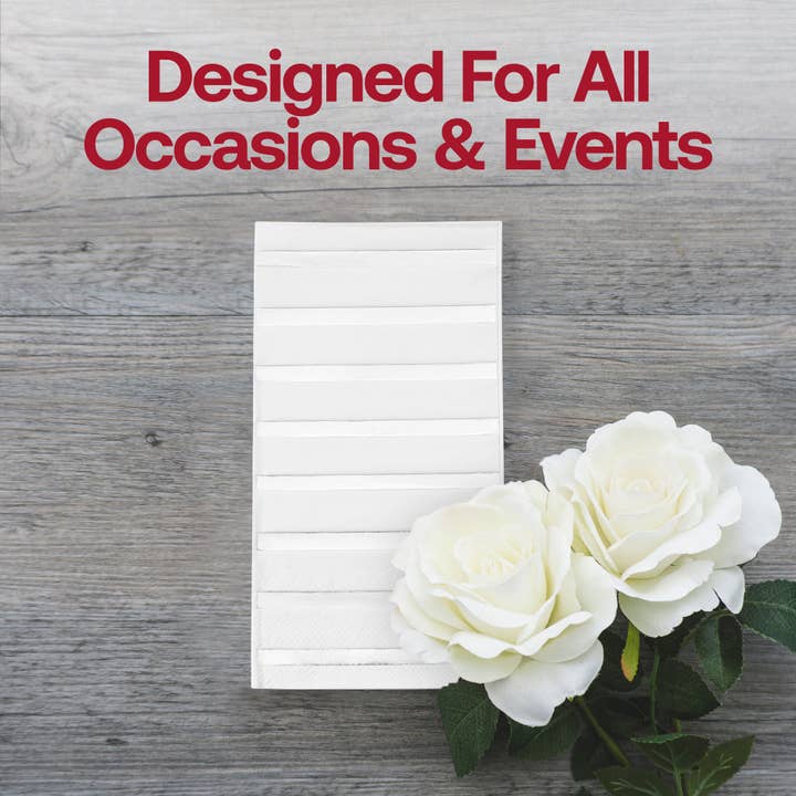 Smarty had a Party - Wholesale Disposable Napkin - White with Silver Stripes Paper Dinner Napkins - 600 pcs6