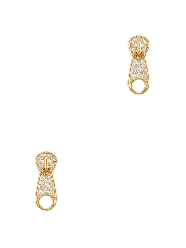 Cubic Pave Zipper Stud Earring 396 for wholesale by anbfashion