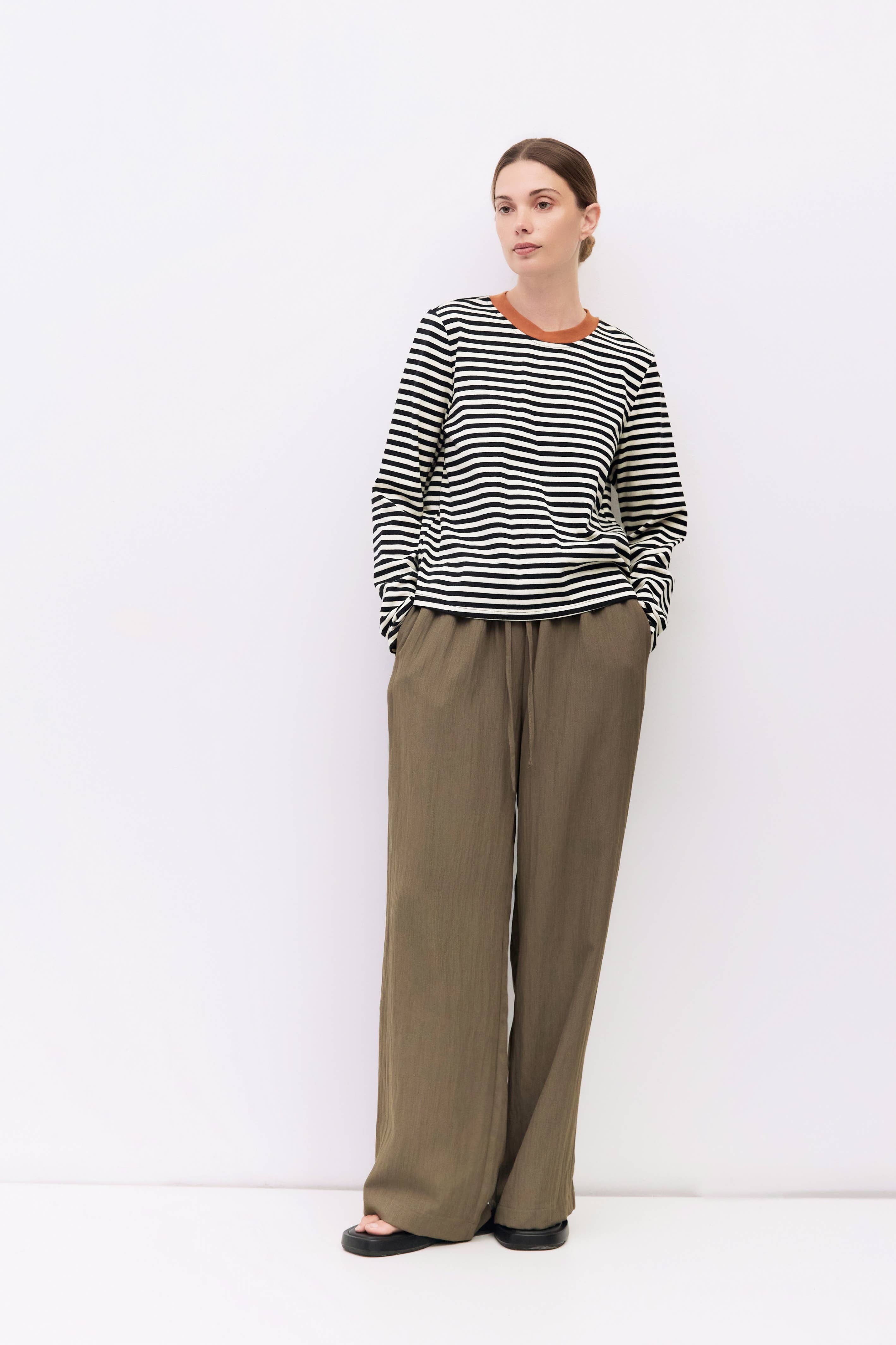 MOD REF - Wholesale T-Shirt - Women's - The Kathleen Top | Women's Striped Long Sleeve T-Shirt