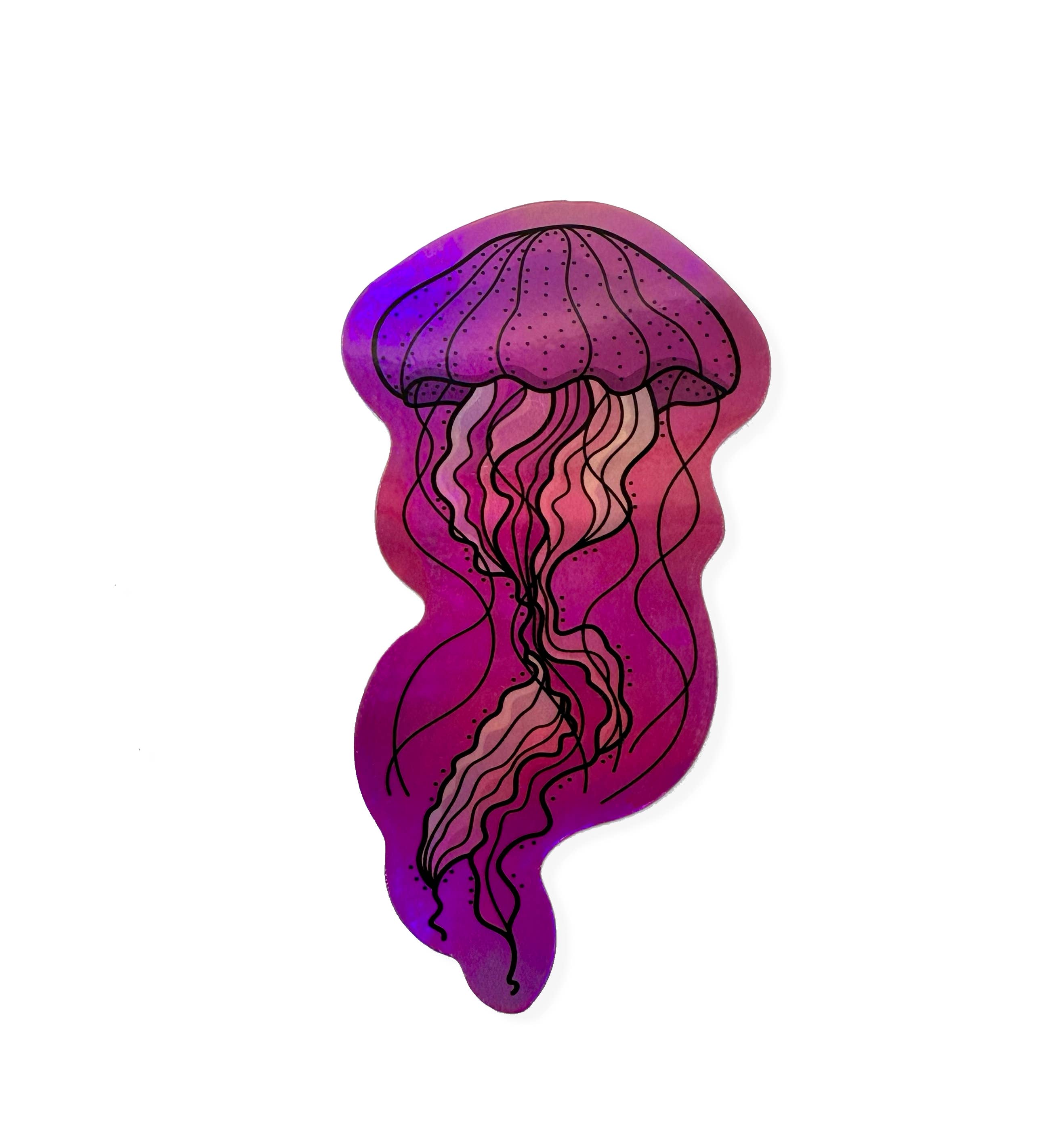 Graphic Heart – wholesale Sticker – Dazzling Jellyfish - Holographic Sticker