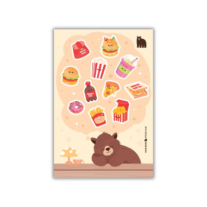 Rêves de malbouffe pour la vente par Four Bears Sticker Club