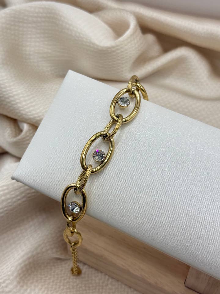 Diamond Oval Rostfritt Stål Armband för wholesale av YOLA