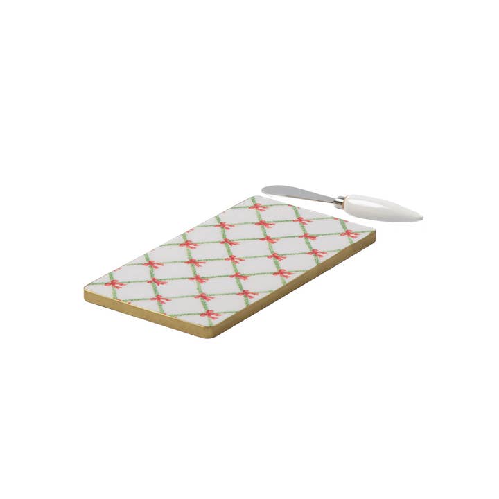 Red Green Bow Trellis Amelia Cutting Board Set for wholesale on Faire3
