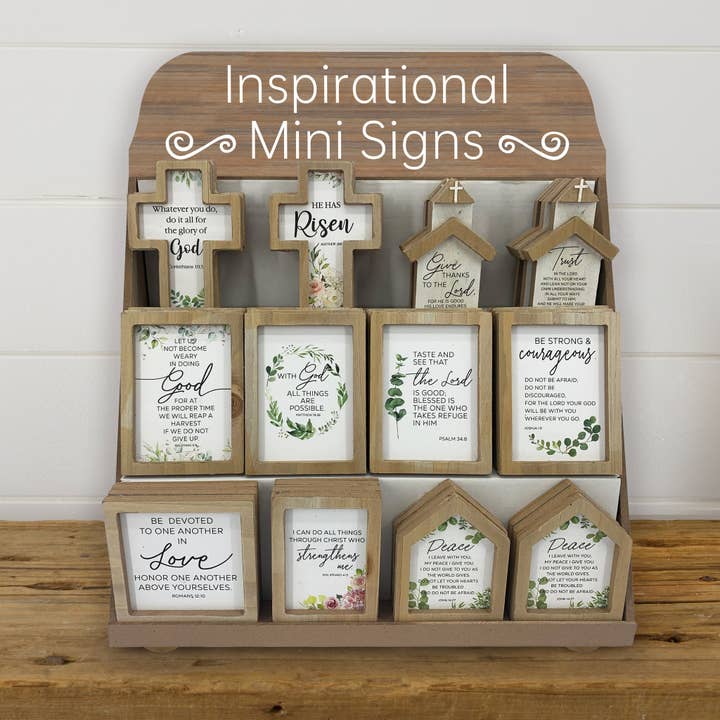 Audrey's Home & Gift - Wholesale Sign - Mini Inspirational Signs Tiered Box Set (PK/36)