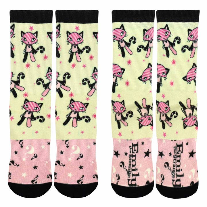 DoodleUS Inc - Wholesale Socks - Women's - Emily the Strange Women Character Printed half Cushion Socks19