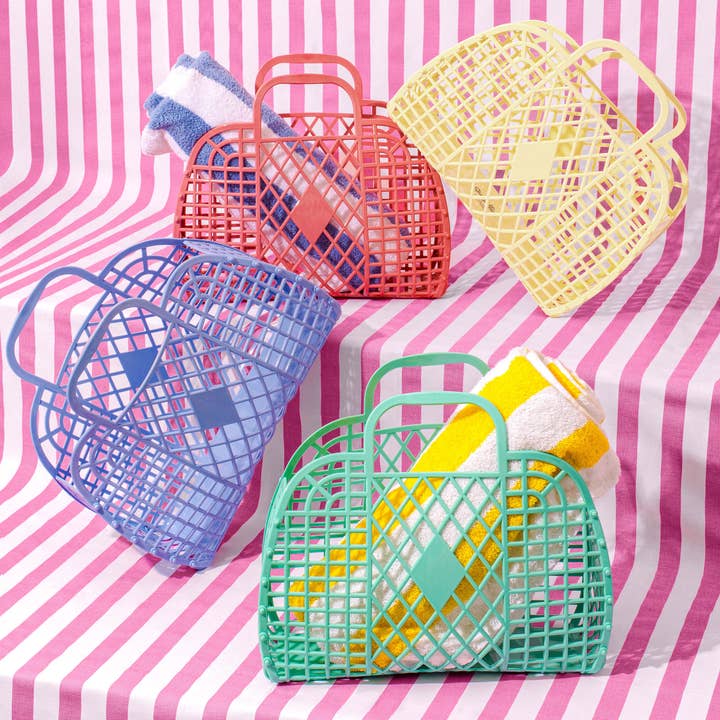 Borsa in gelatina retrò Basket - Grande per la vendita all'ingrosso da parte di Sun Jellies