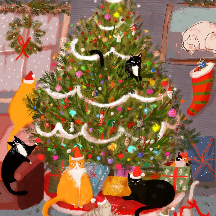 Puzzlefolk - Wholesale Puzzle - Adult - Meowy Christmas! 500 Piece Puzzle