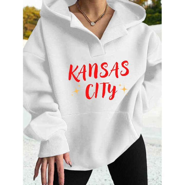 Kansas City Navy Oversized Hoodie w/ Star Design, KC Apparel for wholesale by Elby Designs Apparel