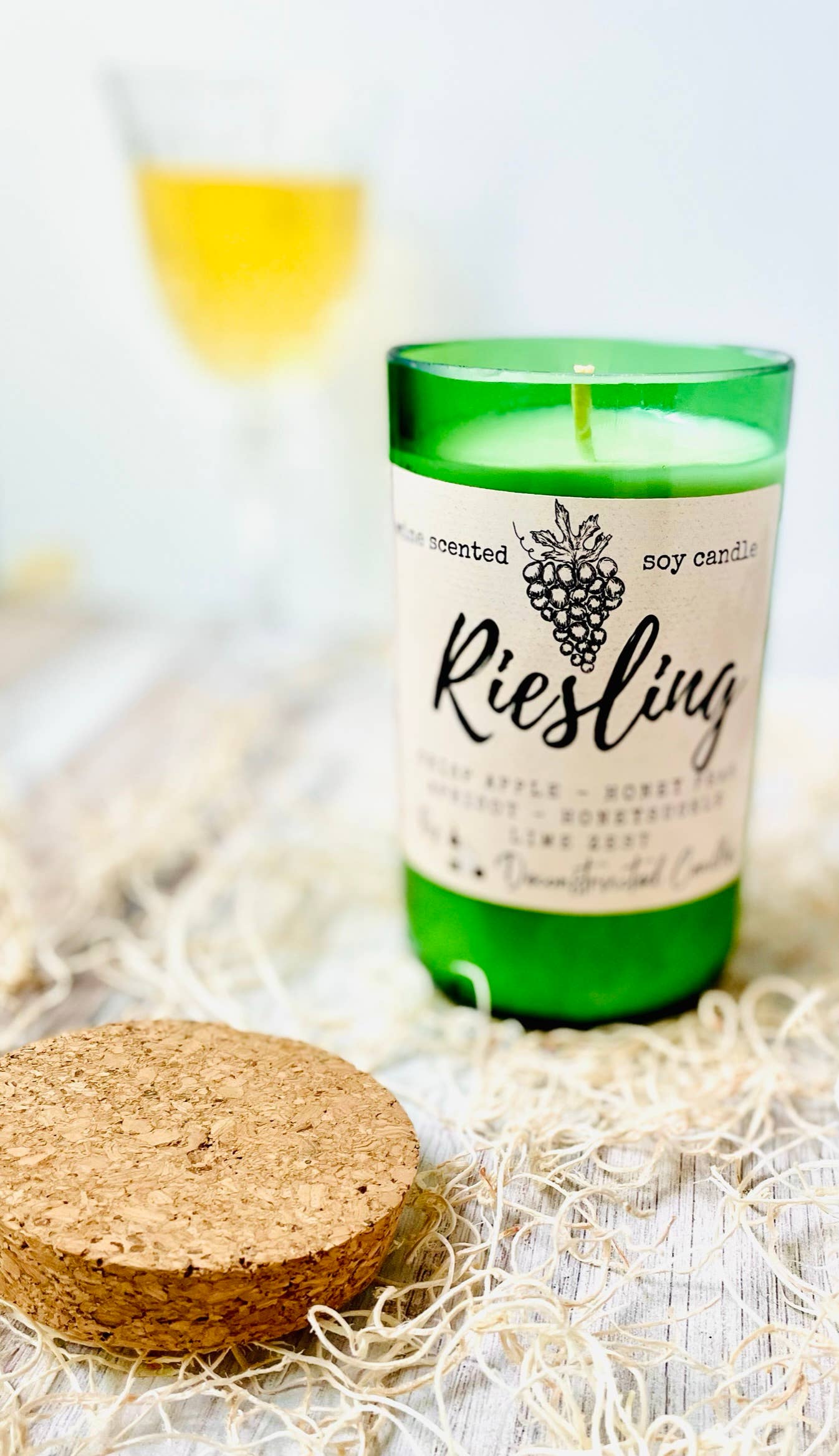 deconstructed candles – Engroshandel Glaslys – Vinflaskelys Korktop duftende af Wine Expert Soy Wax16