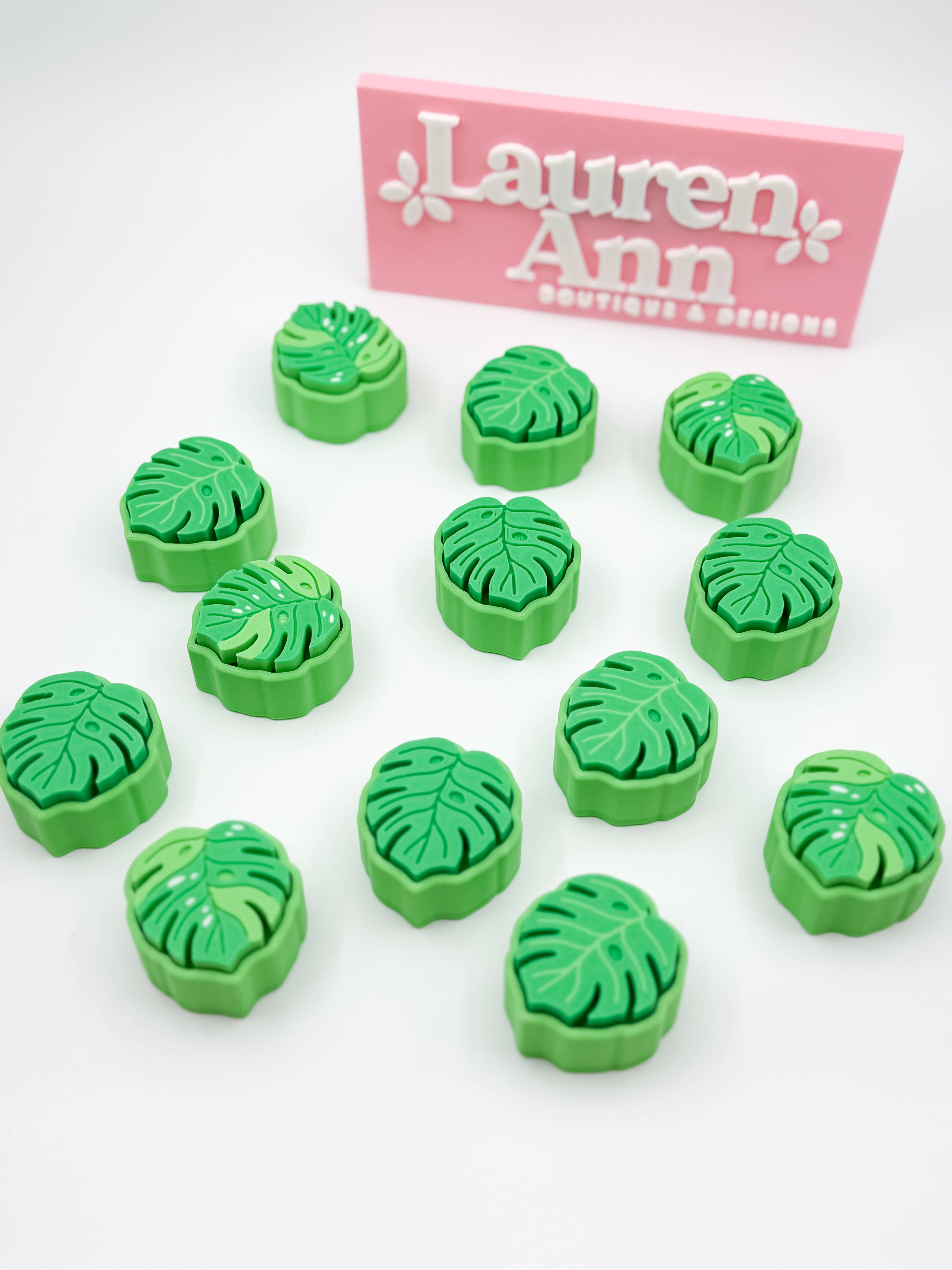 Lauren Ann Boutique & Designs - Wholesale Fidget Toy - Kids - 3D Printed Keyboard Clicker Fidgets – Monstera Leaf3