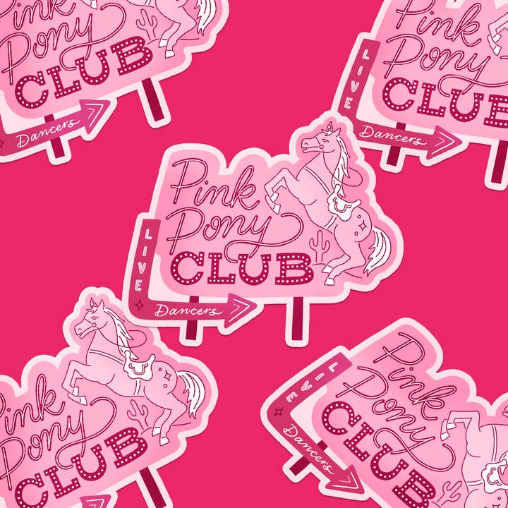 A Fink & Ink - Wholesale Sticker - Pink Pony Club Vintage Sign Vinyl Sticker