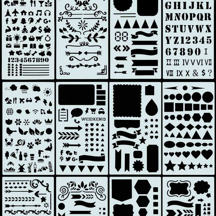 Peter Pauper Press - Wholesale Stencil/Craft Die - Essentials Dotted Journal Stencil Set