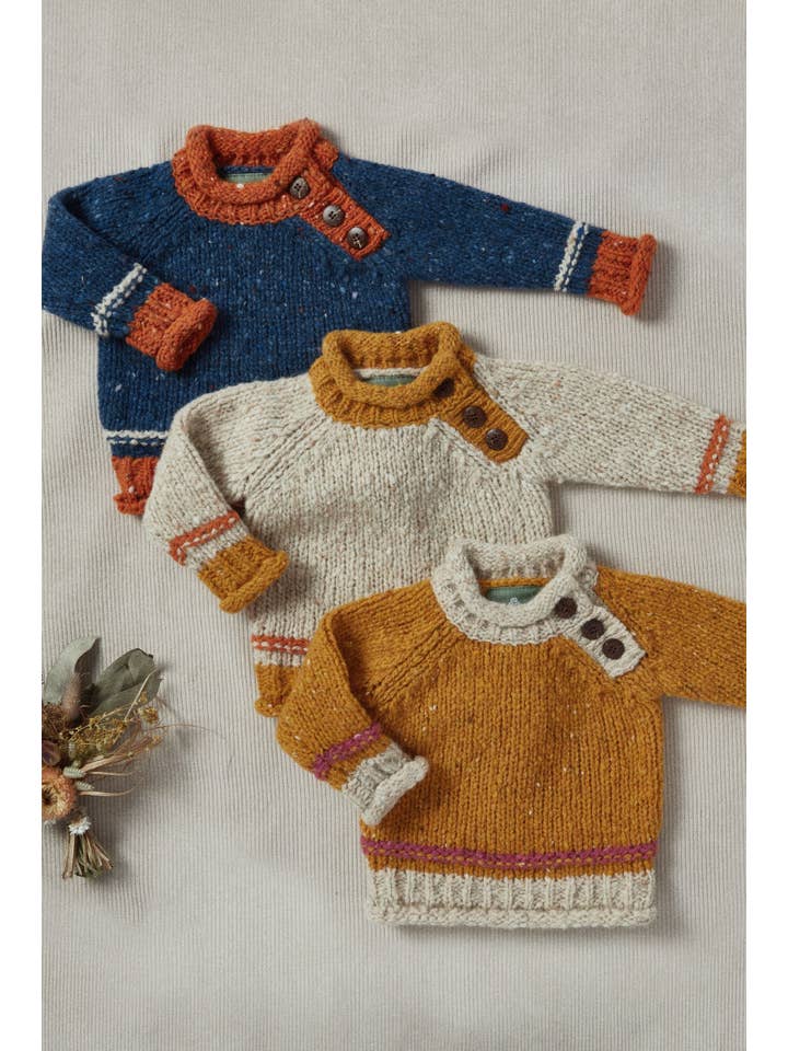 Aran Woollen Mills - Wholesale Knit Sweater - Baby - Gealach Baby Roll Neck Crew - Starlight1