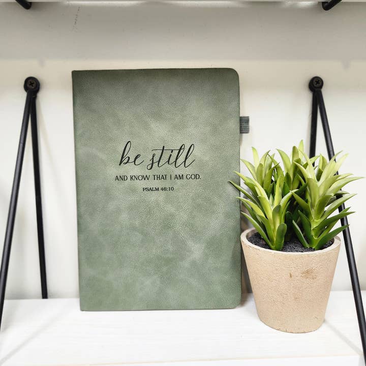 All the Things MN - Wholesale Journal/Diary - Engraved Leather Christian Journal: Be still and know