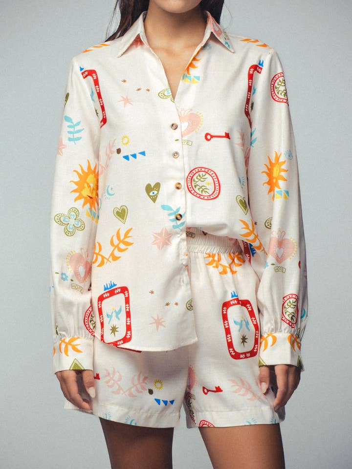 MULTI Mystical Nature Print Relaxed Lounge Set for wholesale on Faire