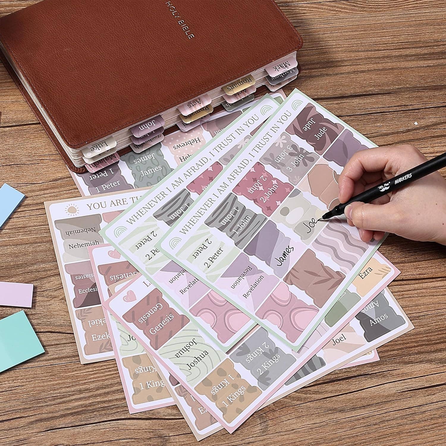 Mr. Pen - Vendita all'ingrosso Evidenziatori - Kit di Scrittura Biblica Mr. Pen con 20 Carte di Preghiera6