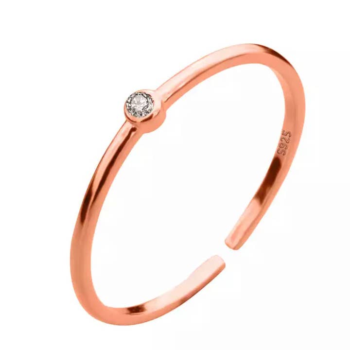 Fine Zirconia Ring - Rose Gold for wholesale by Blush & Co
