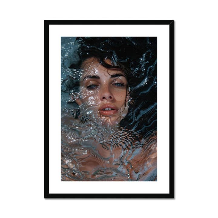 Submerged Serenity - Rippled Water Portrait Framed & Mounted Print for wholesale by Pixel Gallery