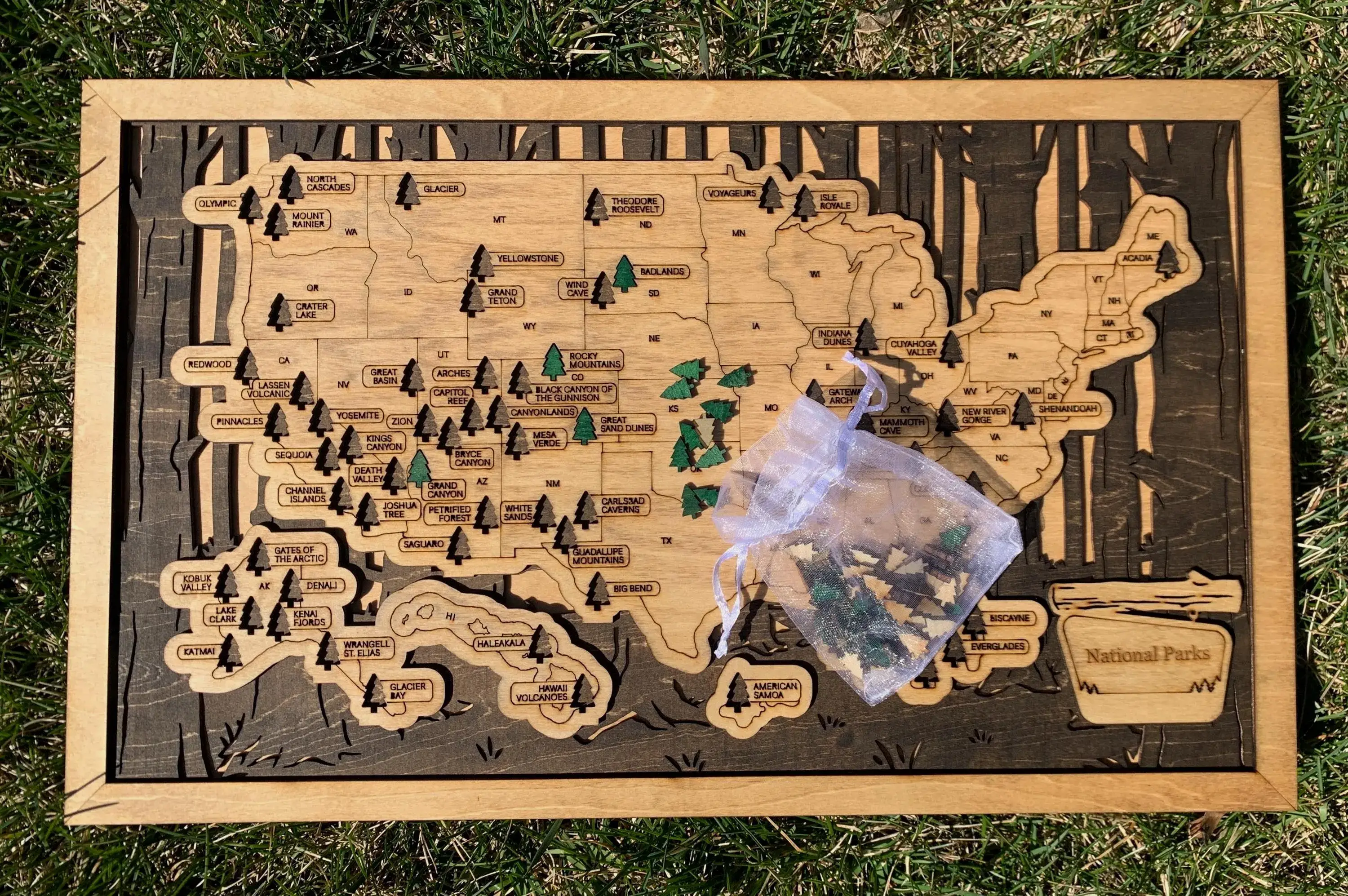 See You On The Trail - Wholesale Map - National Parks Travel Map - Handmade Wooden Bucket List4