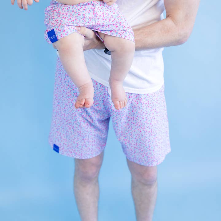 Captain and Cub - Wholesale Swim Shorts - Kids - Baby Boy Retro Speckle Print Swim Trunks