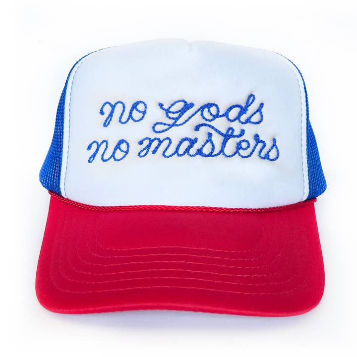 CUSTOMIZABLE BLUE/RED TRUCKER HAT for wholesale by Vichcraft