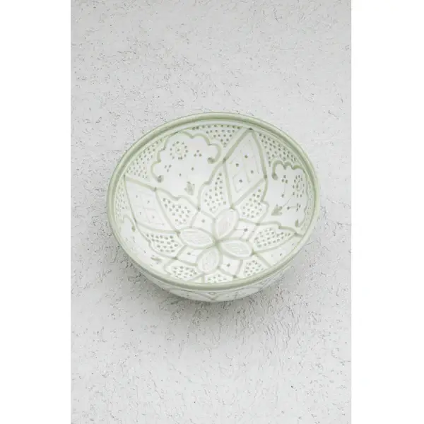 High crafty – wholesale Serving bowl – Hand-Painted Moroccan Ceramic Serving Bowl – Greenish XL | L0