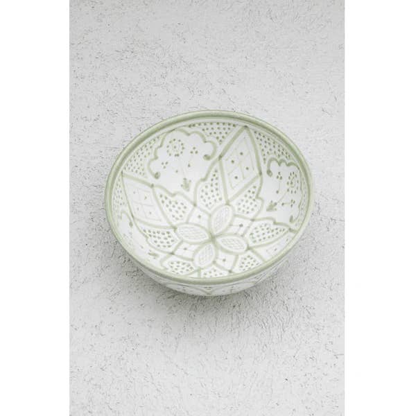 High crafty – wholesale Serving bowl – Hand-Painted Moroccan Ceramic Serving Bowl – Greenish XL | L