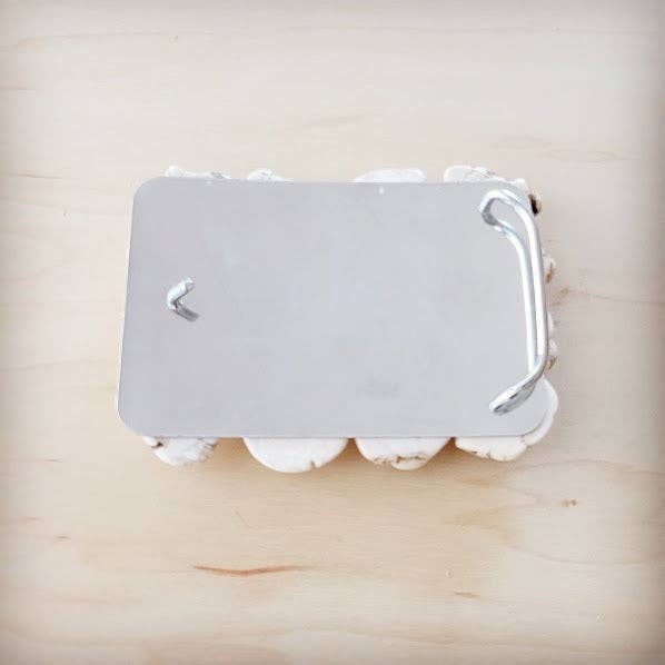 The Jewelry Junkie – Engroshandel Bæltespænde - Dame – Hvid Turkis Plade Bæltespænde Medium Størrelse 902m2