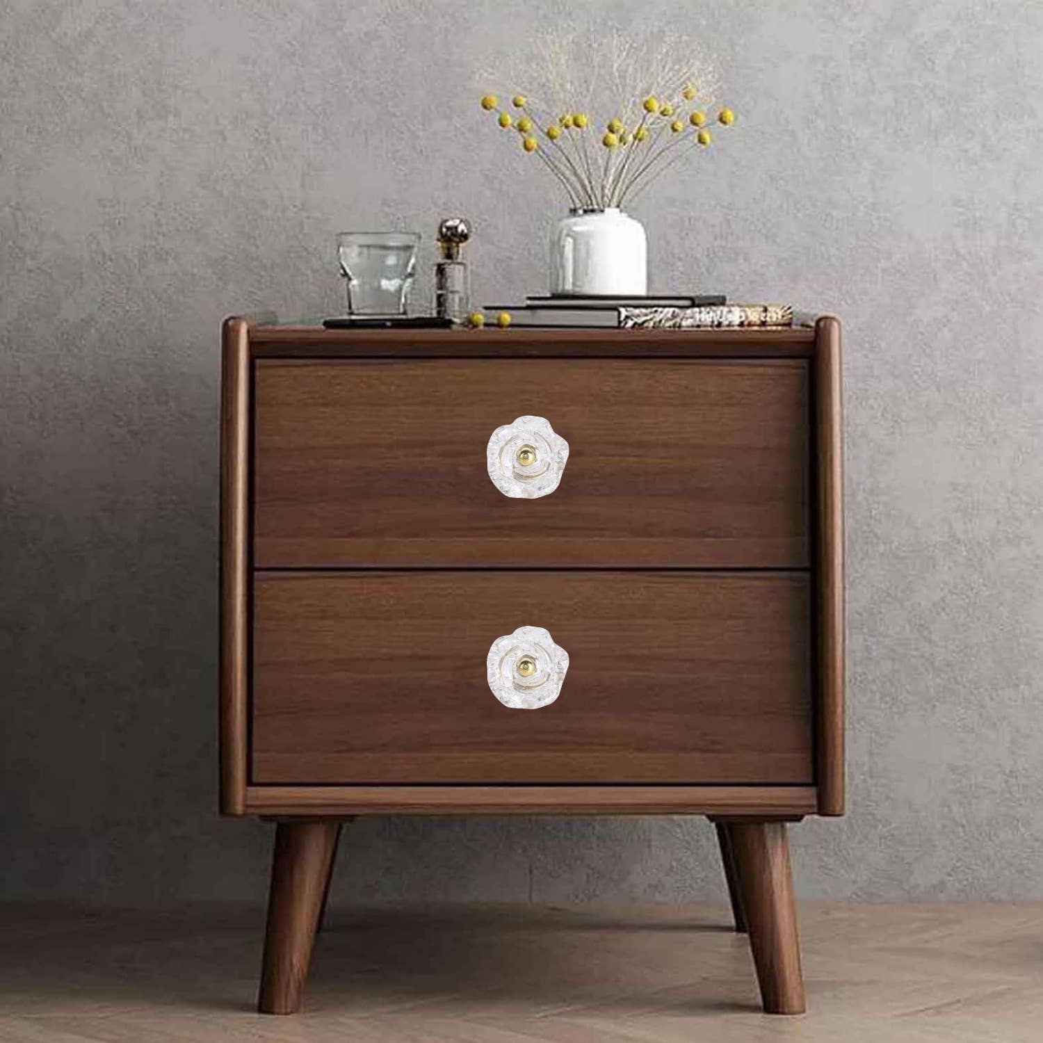 Perilla Home - Wholesale Knob/Pull - Set of Six Transparent Rose Glass  Knobs2