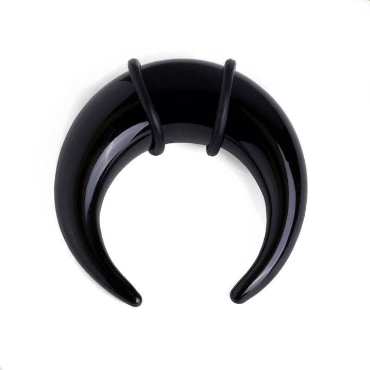 Custom Plugs - Venta al por mayor Juegos de joyas - Kit de pinzas hipoalergénicas de vidrio negro para estirar el tabique3