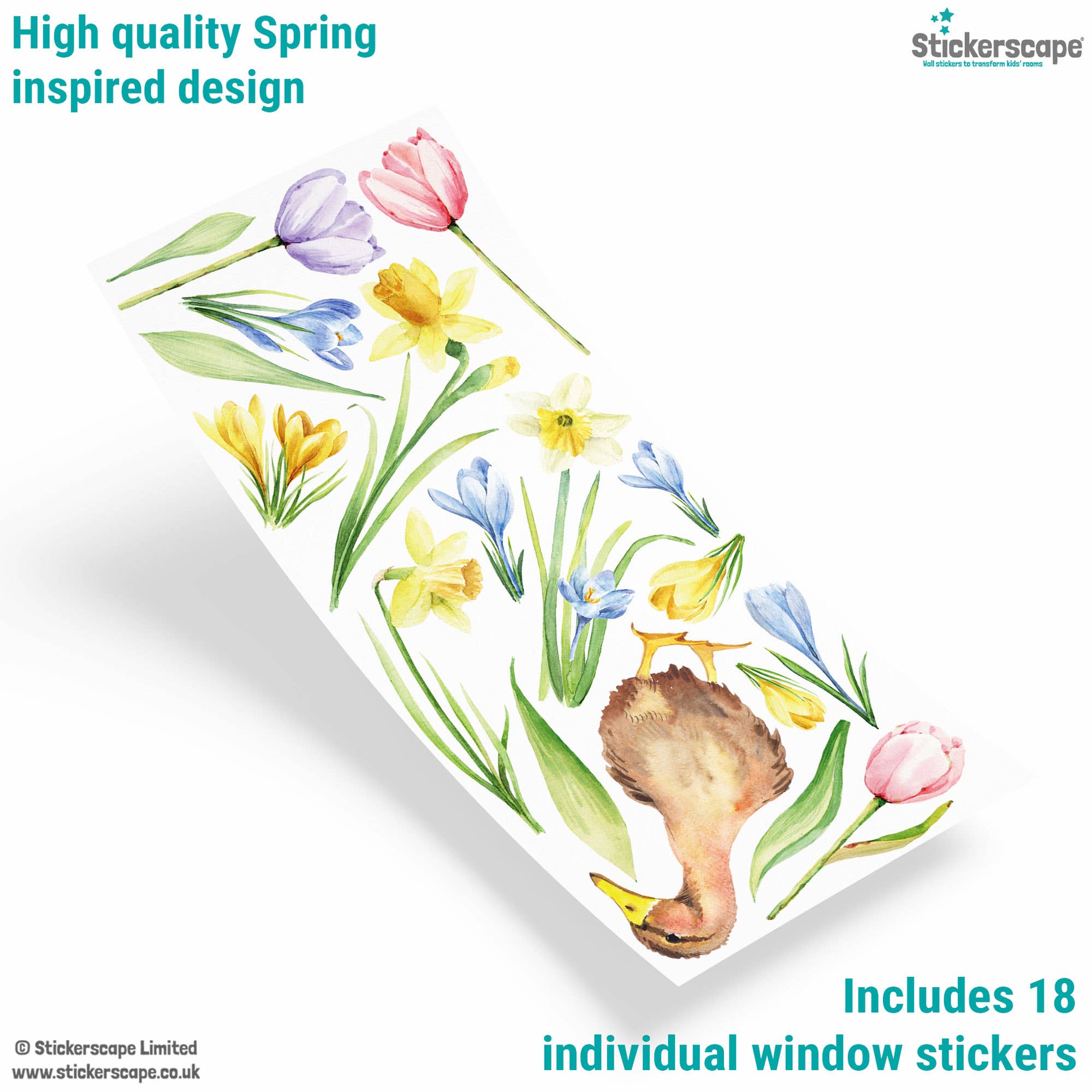 Stickerscape – Decalque de janela/parede por atacado – Adesivos de janela com flores da primavera5