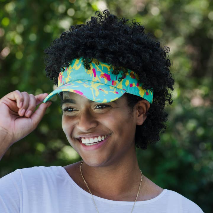 Sale - Stella Bohemia Floral Print Adjustable Sun Visor for wholesale by Elsie & Zoey