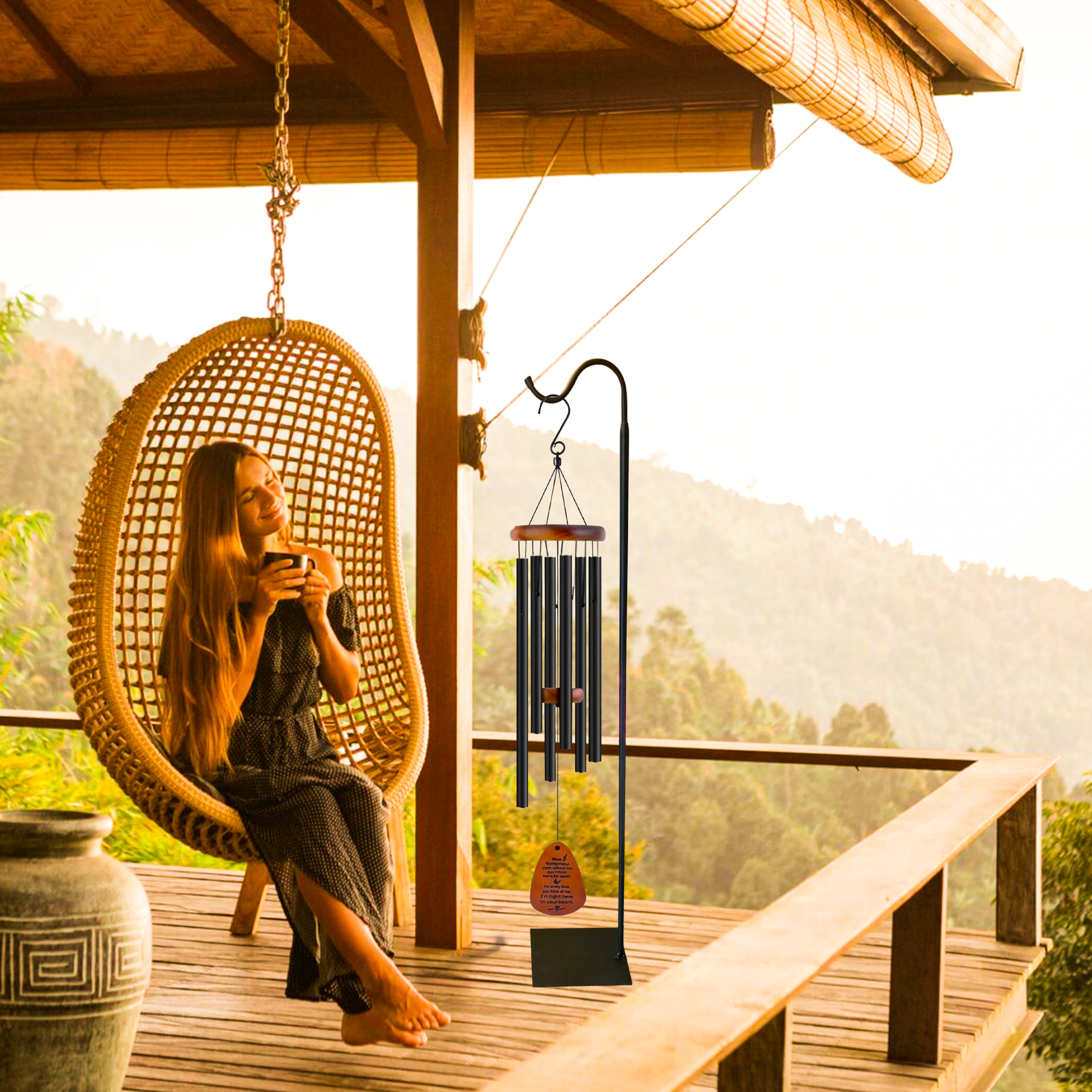 The Wind Chime Co - Wholesale Garden/Lawn Stake - 60" Adjustable Heavy Duty Shepherd's Hook Floor Stand Garden Hook for Outdoor, Hanging Plant, Solar Lights, Lanterns, Bird Feeders and Wedding Decor6