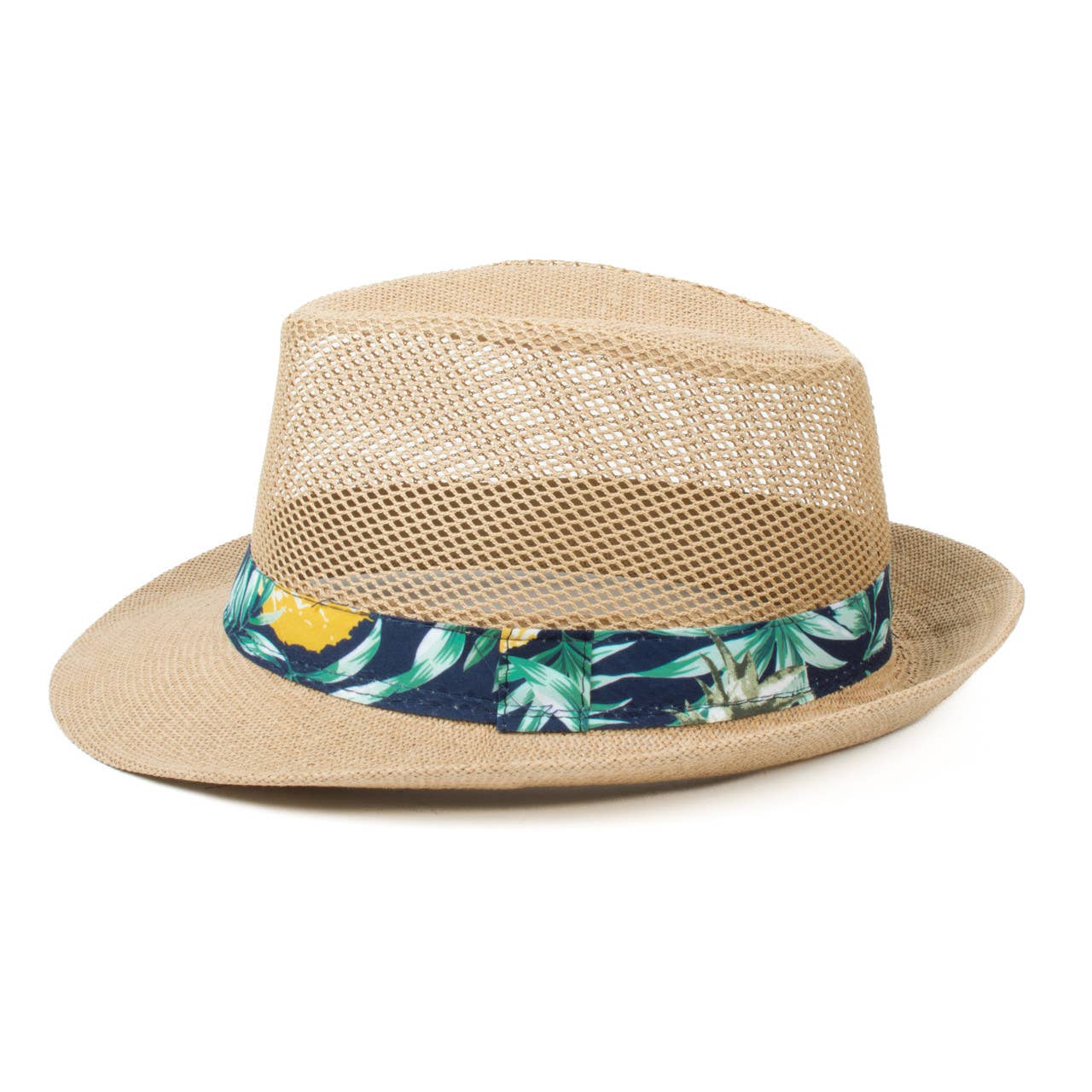 Selini New York - Vente Chapeau en feutre – homme - Chapeau Fedora tendance à bandes en maille rafraîchissante pour hommes-FSS171342