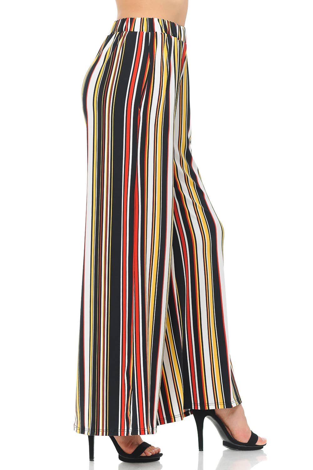 Allium - Wholesale Pants - Women's - Striped Palazzo Pants with Pockets2