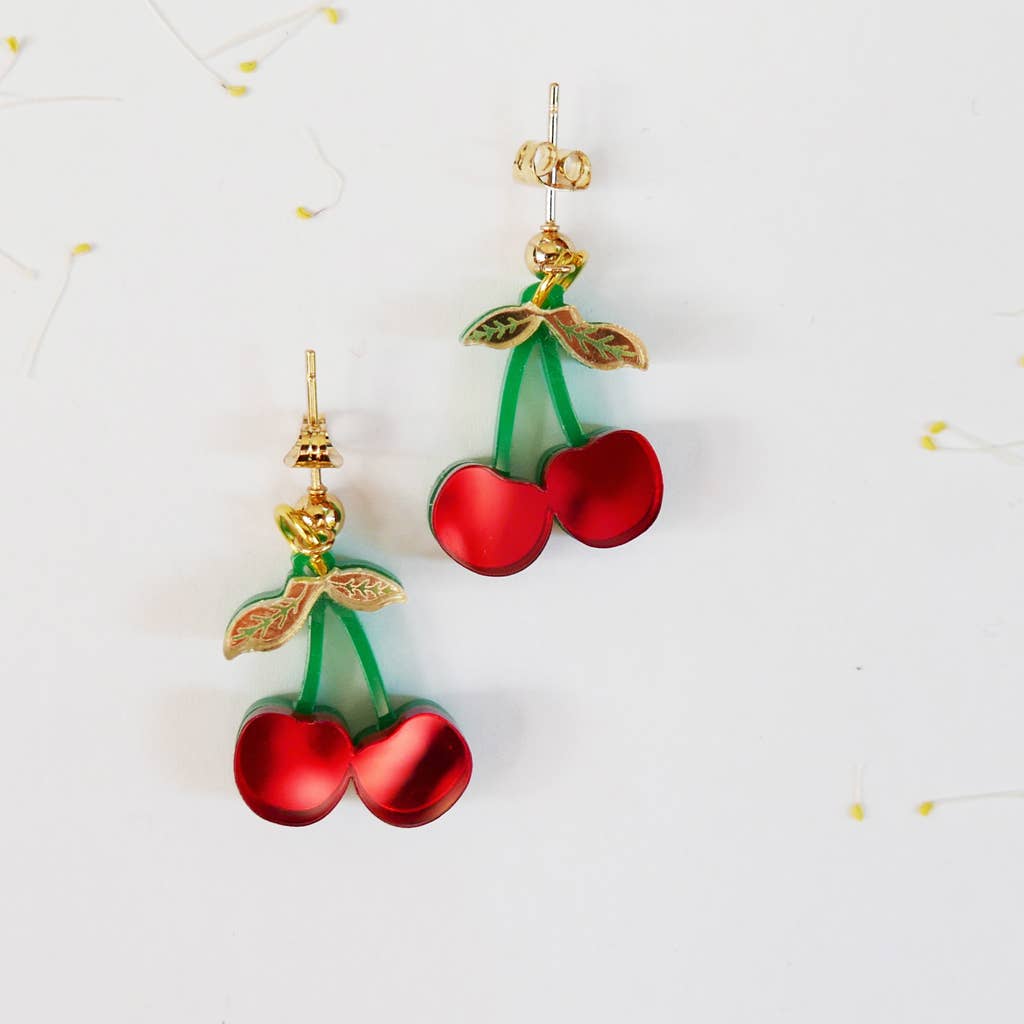 BiCA-Good Morning Design - Wholesale Dangle Earrings - Small Cherry Earrings. Handmade in Italy.3