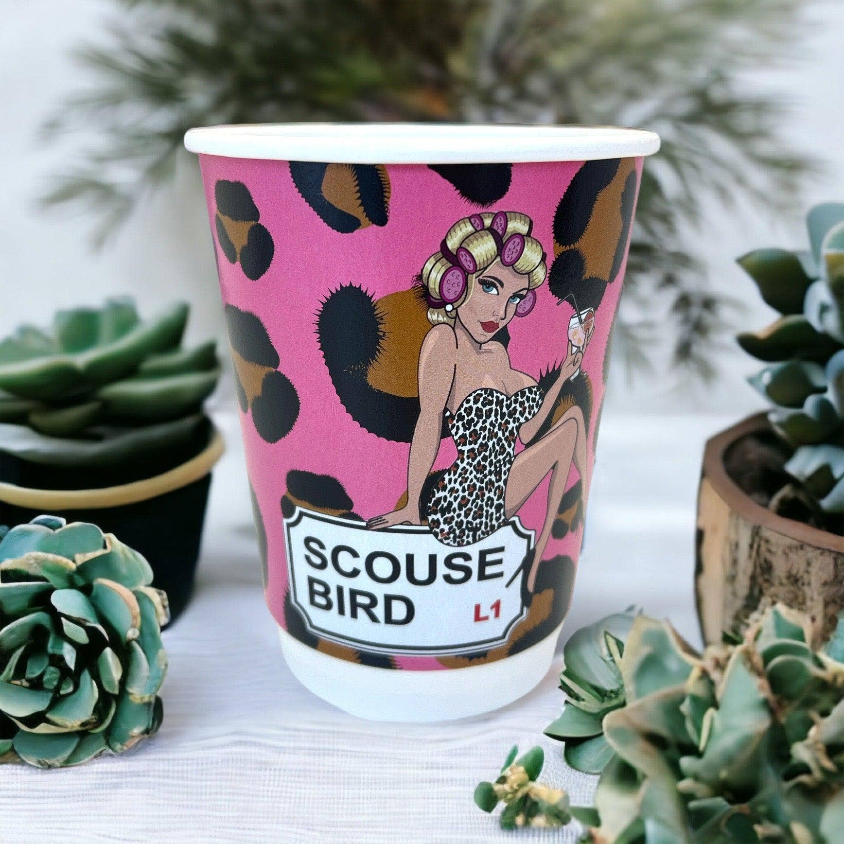Scouse Bird Shop – wholesale Disposable cup – Scouse Bird Disposable Hot Drink Leopard Print Cup - Pack Of 50