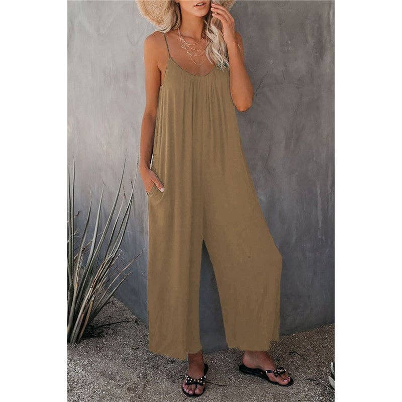 FurDecoration - Wholesale Jumpsuit - Women's - Wide-Leg Spaghetti Strap Loose-Fit Jumpsuit18