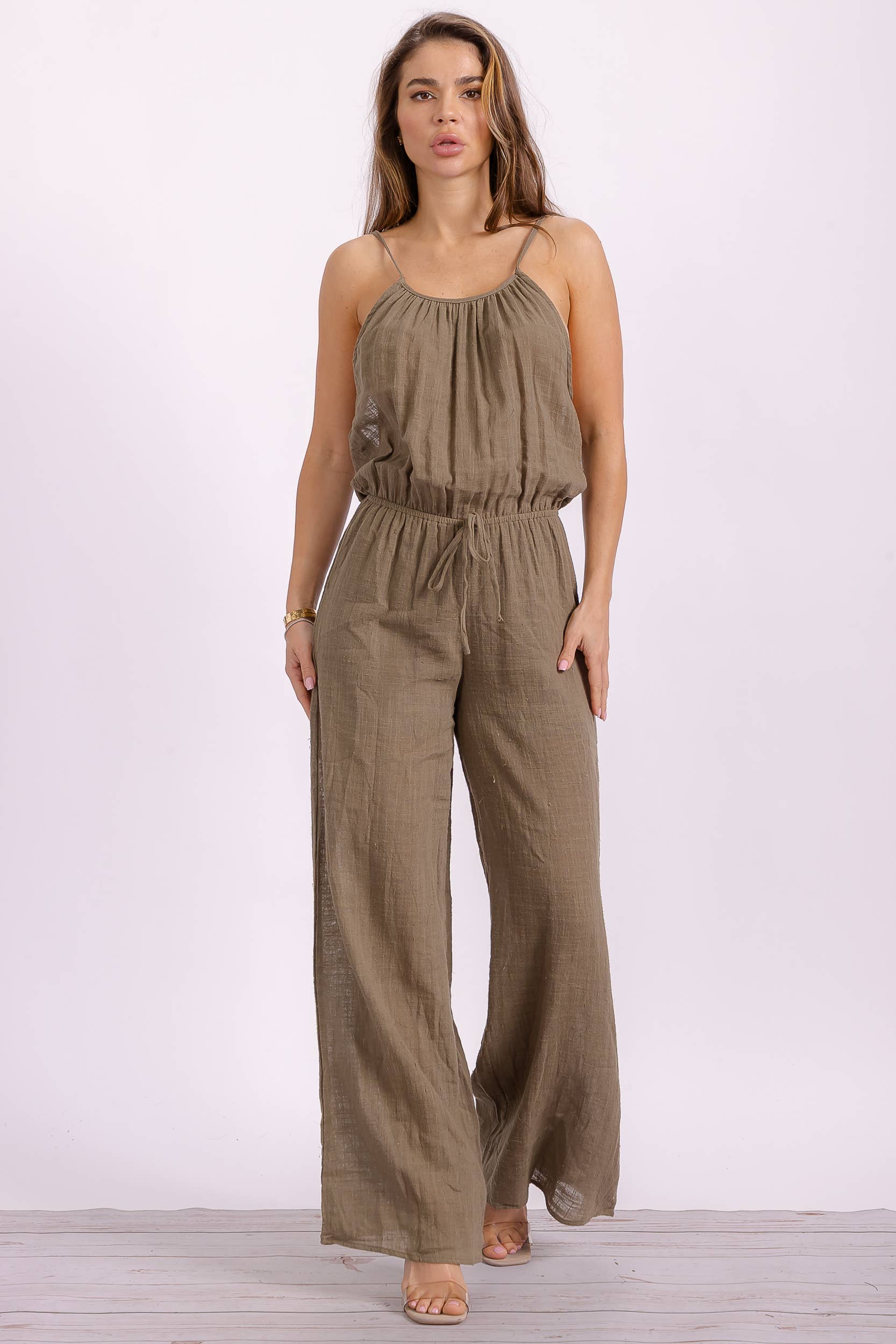 H&H Fashion Inc. - Wholesale Jumpsuit - Women's - P563 Wide Leg Linen Jumpsuit6