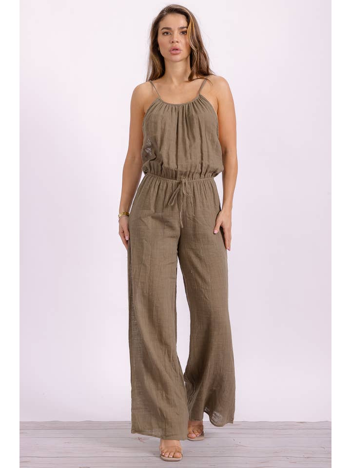 H&H Fashion Inc. - Wholesale Jumpsuit - Women's - P563 Wide Leg Linen Jumpsuit6