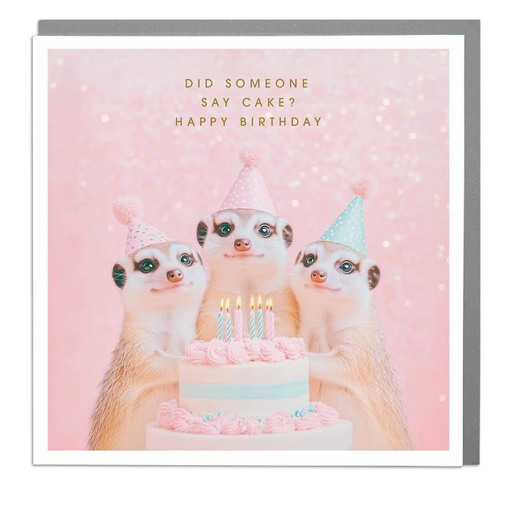 Meerkats Birthday Card by Lola Design for wholesale by Lola Design Ltd