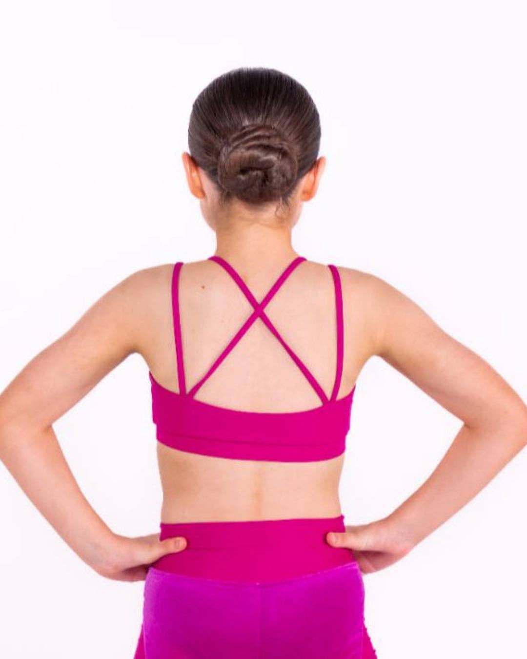 Pink Lemon Dancewear - Wholesale Athletic top – Kids - Indie Velvet Dance Crop Top3