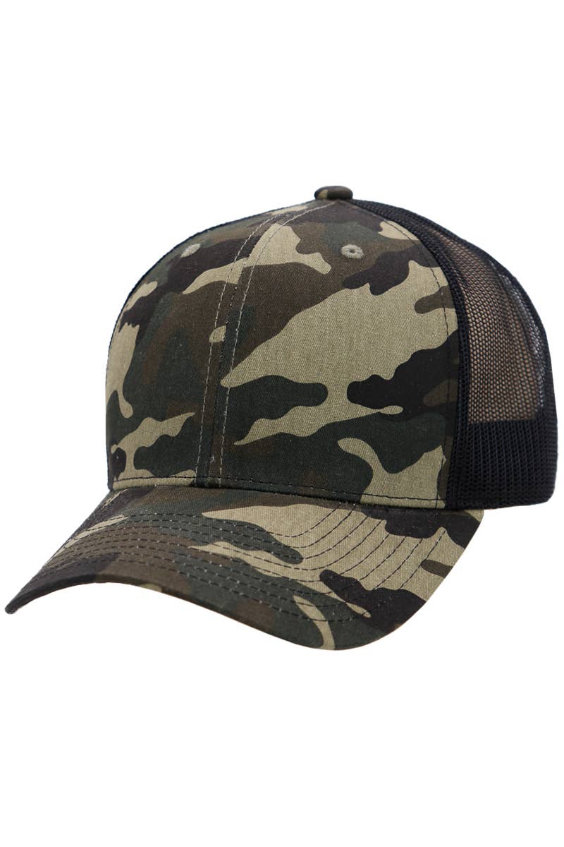 Cap Zone - Wholesale Truckerpet - Uniseks - Vintage truckerhoed van gewassen camouflagekatoen en polymix3