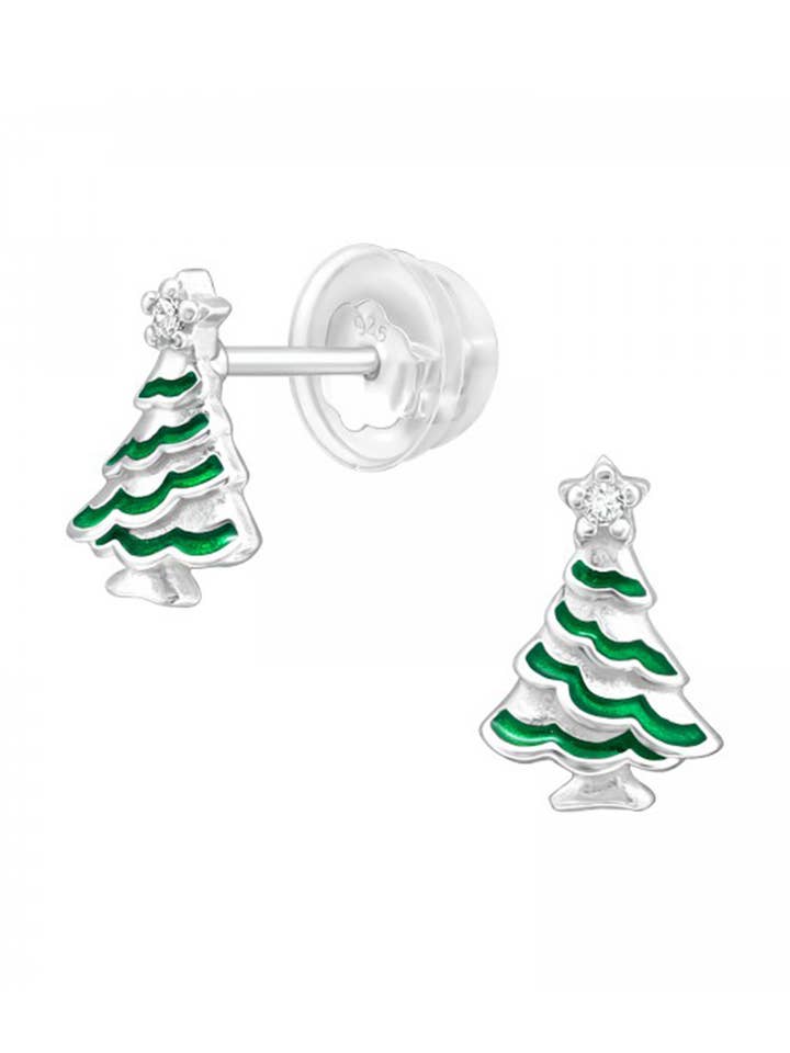 Sterling sølv juletræ Stud Øreringe & CZ - SS for engroshandel hos Zoey Simmons