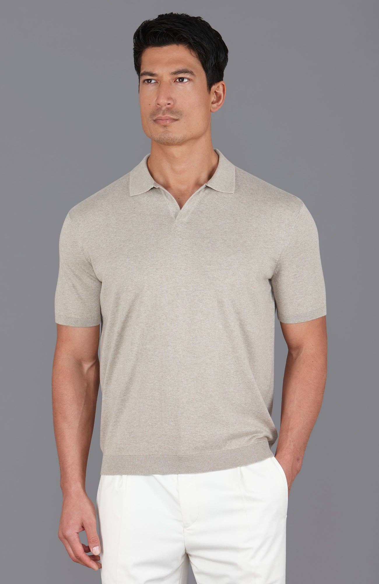 Paul James Knitwear - Wholesale Polo - Heren - Heren Ultra Fijne Katoenen Poloshirt Zonder Knopen10