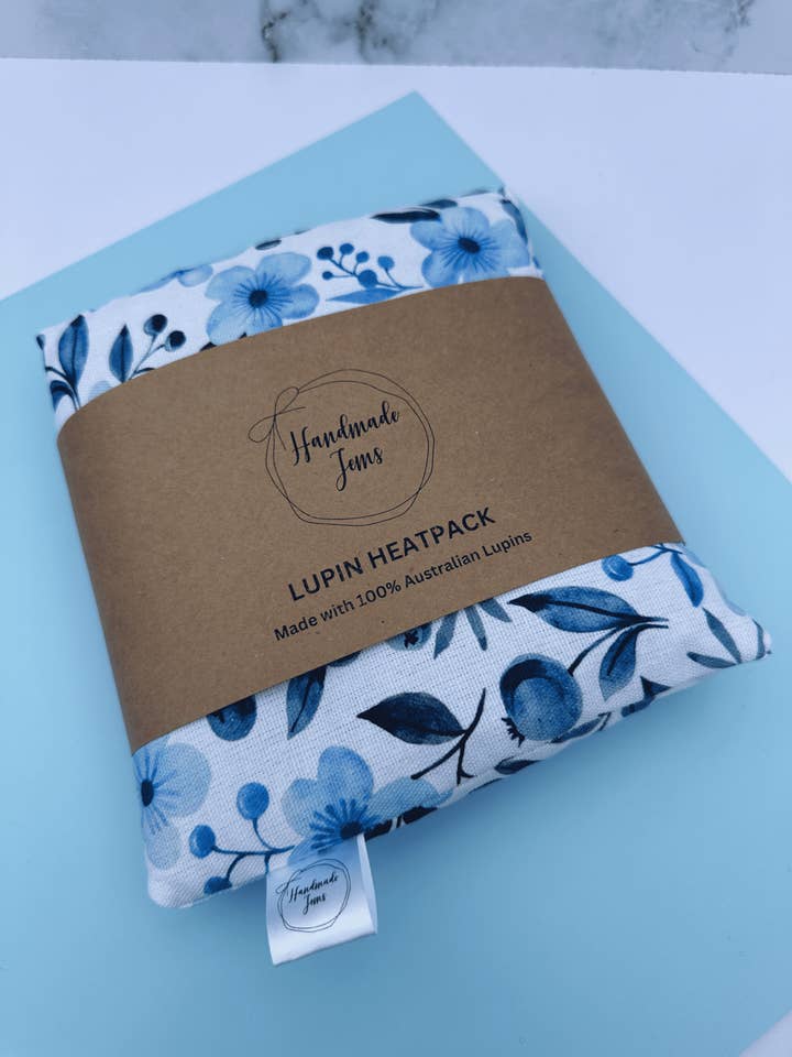 Blue Floral Lupin Heat Pack for wholesale by Handmade Jems