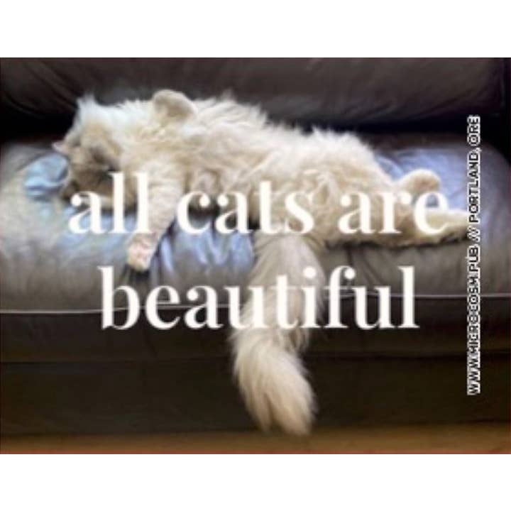 All Cats are Beautiful Magnet for wholesale by Microcosm Publishing & Distribution