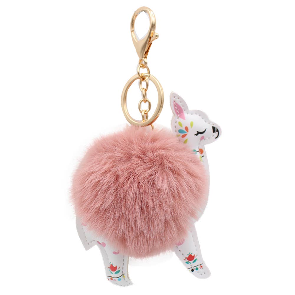 Real Sic - Wholesale Keychain - Unisex - Cute Animal Fuzzy Charm Pom Pom Keychain - Alpaca8